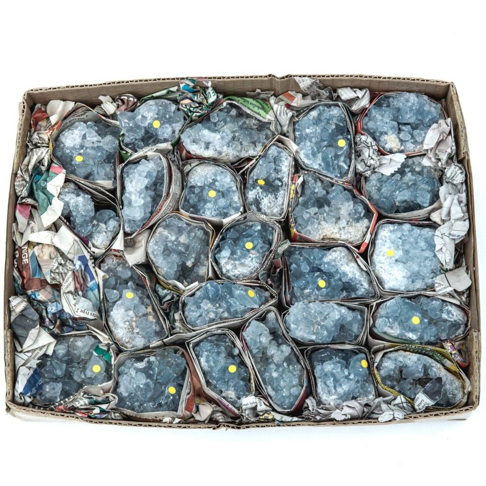 Madagascar Blue Celestite Cluster Flat 2"-4" Gemstones Wholesale Lots Bulk Gems